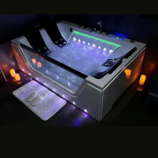 Bañera de hidromasaje 180×120 cm con bluetooth 50 chorros cascada Led bomba de aire y agua Bañera de hidromasaje 180×120 cm con bluetooth 50 chorros cascada Led bomba de aire y agua