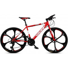 CHHD Bicicleta de montaña de 26 Pulgadas para Hombre, Freno de Disco Doble, Bicicleta de montaña rígida, Asiento Ajustable, Marco de Acero de Alto Carbono  