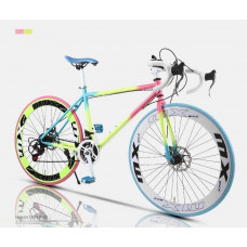 Camino de la bicicleta, de 24 velocidades de 26 pulgadas, bicicletas de doble disco de freno, marco de acero al carbono de alta, camino de la bicicleta de carreras, hombres y mujeres adultos de YCHAOY Camino de la bicicleta, de 24 velocidades de 26 pulgadas, bicicletas de doble disco de freno, marco de acero al carbono de alta, camino de la bicicleta de carreras, hombres y mujeres adultos de YCHAOY