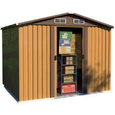 Caseta de Jardín Exterior con Piso y Puertas Dobles con Cerradura    250x196x212cm