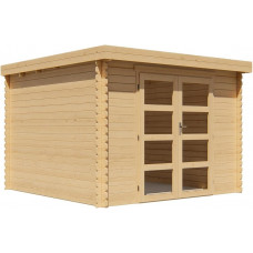 Caseta de jardín de Madera con Techo Plano 8,8 m² de 28 mm de Grosor 