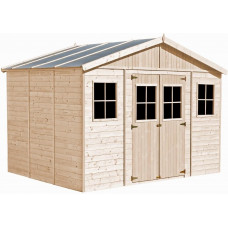 TIMBELA Cobertizo de Madera para jardín con Suelo TRATADO-  A250x10mx300cm/30m2