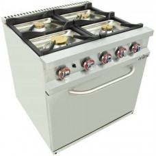 Cocina de gas con 4 fuegos con controlador y horno termostático Cocina de gas con 4 fuegos con controlador y horno termostático
