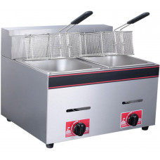 Freidora De Sobremesa De Gas Comercial De Acero Inoxidable Profesional De 8 L X 2 Freidora De Sobremesa De Gas Comercial De Acero Inoxidable Profesional De 8 L X 2