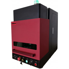 MCWlaser Raycus Máquina de marcado de grabado láser cerrado Corte por láser de fibra 50W con eje giratorio de 69 mm 