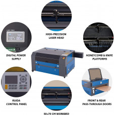 OMTech 60W Grabador de Láser CO2 con Área de Trabajo 500x700mm Máquina de Grabado de Láser CO2 OMTech 60W Grabador de Láser CO2 con Área de Trabajo 500x700mm Máquina de Grabado de Láser CO2