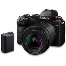 Panasonic LUMIX DC-S5AM - Cámara Evil de 24 MP Estabilizador Óptico de 5 Ejes, Visor OLED, Raw, Wi-Fi, 4K Objetivo Lumix 20-60mm y Batería Lumix BLK22   