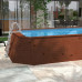Piscina Madera Panelada K2O 345x255x107 cm Depuradora de Arena 3.028 L H con Escalera  