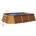Piscina de Madera Panelada K2O con Depuradora de Cartucho 345x255x107 cm y Escalera 