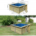 Piscina de madera rectangular de 3,50 x 3,20 x 1,24 m 