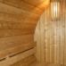 Sauna de exterior 189×220 cm finlandesa en forma de barril con estufa de leña