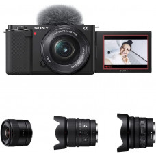 Sony Alpha ZV-E10L - Cámara vlog + Sony E 11 mm F1.8 - Objetivo Gran Angular APS-C + Sony e 15 mm F1.4 G Sony Alpha ZV-E10L - Cámara vlog + Sony E 11 mm F1.8 - Objetivo Gran Angular APS-C + Sony e 15 mm F1.4 G