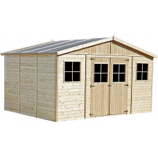 TIMBELA Casetas de Jardin M331 - Casa de Madera para Jardin - Caseta Jardin 418x320cm/12m2 - Cobertizo Jardin Exterior Natural - Taller de Jardín - Bicicleta, Almacenamiento de Herramientas TIMBELA Casetas de Jardin M331 - Casa de Madera para Jardin - Caseta Jardin 418x320cm/12m2 - Cobertizo Jardin Exterior Natural - Taller de Jardín - Bicicleta, Almacenamiento de Herramientas