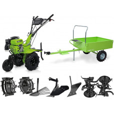 VITO Motoazada de gasolina de 7 CV con remolque VITO Motoazada de gasolina de 7 CV con remolque