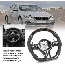 Volante LED Performance, Fibra de Carbono Cuero Napa Perforado Volante LED Performance, Fibra de Carbono Cuero Napa Perforado