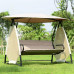 Columpio Balancín Jardín Banco de 3 plazas para Columpios de jardín con Techo Desmontable